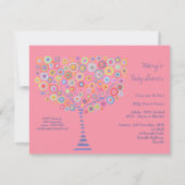 Invitation de Baby shower d'arbre circulaire rétro (Dos)