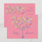 Invitation de Baby shower d'arbre circulaire rétro (Devant / Derrière)