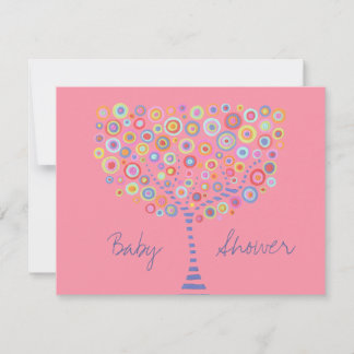Invitation de Baby shower d'arbre circulaire rétro