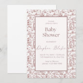 Invitation de Baby shower d'arrivée Darling (Devant / Derrière)