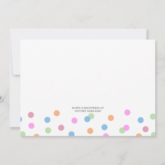 Invitation de Baby shower d'arrosage (Dos)