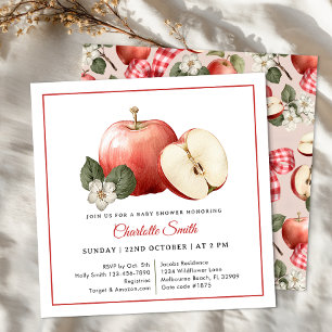 Invitation de Baby shower d'automne Apple En vichy
