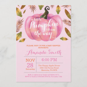 Invitation de baby shower d'automne de citrouille
