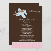 Invitation de baby shower d'avion de garçon ou de (Devant / Derrière)