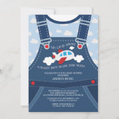 Invitation de Baby shower d'avion pour les survols (Devant)