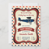 Invitation de Baby shower d'avion Retro vintage (Devant)