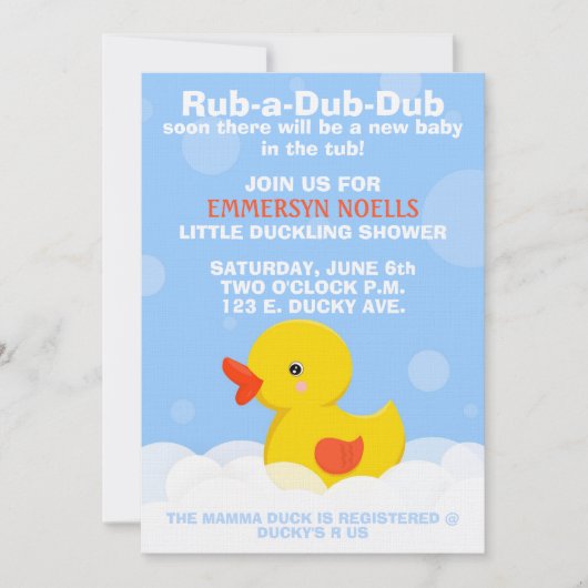 Invitation de baby shower de (Devant)