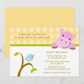 Invitation de baby shower de à petits pois (Devant / Derrière)