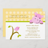 Invitation de baby shower de à petits pois (Devant / Derrière)