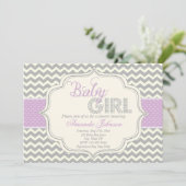 Invitation de Baby shower de Baby Girl Mod Chic Ch (Debout devant)