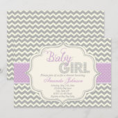 Invitation de Baby shower de Baby Girl Mod Chic Ch (Devant / Derrière)