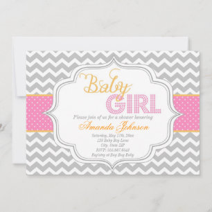 Invitation de Baby shower de Baby Girl Mod Chic Ch