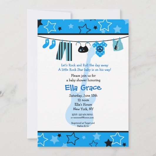 Invitation de baby shower de balancier de VEDETTE (Devant)