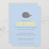 Invitation de baby shower de baleine (Devant / Derrière)
