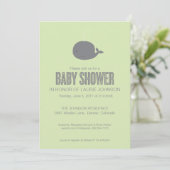 Invitation de baby shower de baleine (Debout devant)