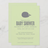 Invitation de baby shower de baleine (Devant / Derrière)