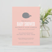Invitation de baby shower de baleine (Debout devant)