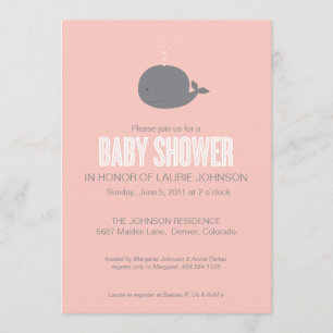 Invitation de baby shower de baleine
