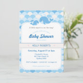 Invitation de Baby shower de baleine - Bleu (Debout devant)