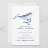 Invitation de Baby shower de baleine - Élégant Nau (Devant)