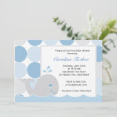 Invitation de Baby shower de baleine humide - Bleu (Debout devant)