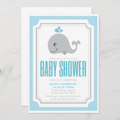 Invitation de Baby shower de baleines bébés (Devant / Derrière)
