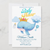 Invitation de Baby shower de baleines bébés (Devant)
