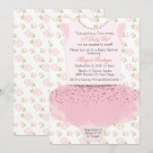 Invitation de baby shower de ballerine de tutu (Devant / Derrière)