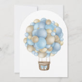 Invitation de Baby shower de ballon à air chaud bl (Dos)