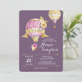 Invitation de Baby shower de ballon à air chaud en (Debout devant)