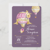 Invitation de Baby shower de ballon à air chaud en (Devant)