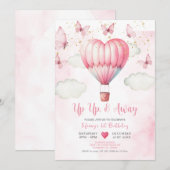 Invitation de Baby shower de ballon à air chaud ro (Devant / Derrière)