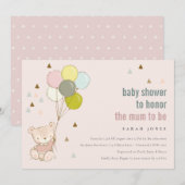 Invitation de Baby shower de ballon d'attente rapi (Devant / Derrière)