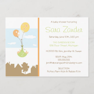 Invitation de baby shower de ballon de monogramme