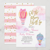 Invitation de Baby shower de ballons à air chaud (Devant / Derrière)