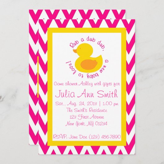 invitation de baby shower de Bande de (Devant / Derrière)