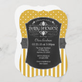 Invitation de Baby shower de bandes de tableau noi (Devant / Derrière)