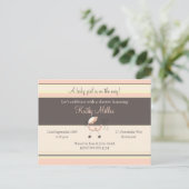 Invitation de Baby shower de bandes (fille) (Debout devant)