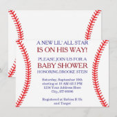 Invitation de baby shower de base-ball (Devant / Derrière)