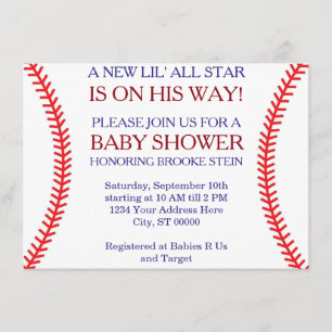 Invitation de baby shower de base-ball