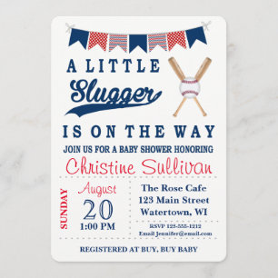 Invitation de Baby shower de baseball personnalisa