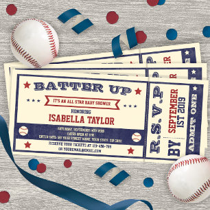 Invitation de Baby shower de baseball vintage