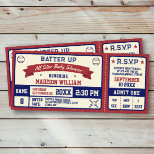 Invitation de Baby shower de baseball vintage