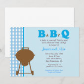 Invitation de baby shower de BBQ BaByQ (Devant / Derrière)