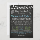 Invitation de baby shower de BBQ de BabyQ et carte (Devant)