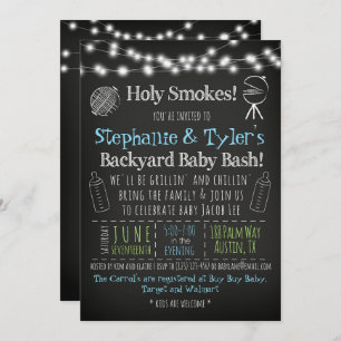 Invitation de baby shower de BBQ de BabyQ et carte