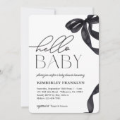 Invitation de Baby shower de bébé bonjour bébé bow (Devant)