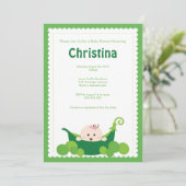 Invitation de baby shower de bébé de cosse de pois (Debout devant)