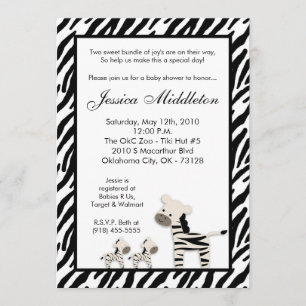 invitation de baby shower de bébé de JUMEAU de