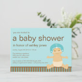 Invitation de baby shower de bébé du football (Debout devant)